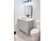 Bathroom featuring a rectangular vessel sink, sleek black fixtures, and stylish vanity at 4411 Flakes Mill Rd, Ellenwood, GA 30294