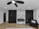 Spacious living room showcasing a modern fireplace and minimalist design at 445 Westmeath Sw Dr, Atlanta, GA 30310