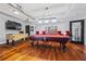 Game room features a pool table, foosball and flat screen television at 800 Peachtree Ne St # 1504, Atlanta, GA 30308
