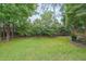 Spacious backyard with lush green lawn, framed by mature trees offering shade and privacy at 2889 Mount Olive Dr, Decatur, GA 30033
