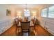 A formal dining area offers a stylish space for entertaining guests or enjoying Gathering meals at 2889 Mount Olive Dr, Decatur, GA 30033