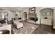 Spacious living room with a stone fireplace, hardwood floors, and comfortable seating at 344 Nottingham Dr, Marietta, GA 30066