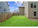 Spacious backyard with a well-kept lawn, fenced perimeter, and lush green surroundings at 6045 Stargazer Way, Cumming, GA 30028