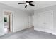 Neutral bedroom with multiple closets and doorway view at 2602 Drew Valley Ne Rd, Brookhaven, GA 30319