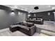 Home theater room with comfortable seating, wall lighting, and a projector at 2602 Drew Valley Ne Rd, Brookhaven, GA 30319