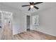 Bright bedroom with a view, new floors, ceiling fan and access to hallway and closet at 1891 Sahara Se Dr, Atlanta, GA 30316