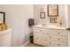 Well-maintained bathroom featuring a vanity with storage and neutral decor at 1310 Chilton Woods Rd, Rutledge, GA 30663