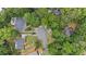 Aerial shot of homes nestled among lush greenery in a cul-de-sac at 2722 Brookhaven Ln, Buford, GA 30518