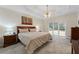 The spacious main bedroom boasts tray ceilings, a ceiling fan, and large windows at 2722 Brookhaven Ln, Buford, GA 30518