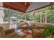 Relaxing screened porch with comfortable seating and views of wooded backyard at 2722 Brookhaven Ln, Buford, GA 30518