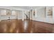Finished basement features hardwood floors, built-in shelving, and a drink fridge at 3185 Casteel Ne Rd, Marietta, GA 30062