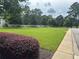 Lush green space featuring a manicured lawn, hedges, and sidewalk at 3185 Casteel Ne Rd, Marietta, GA 30062