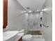 Sleek bathroom featuring modern fixtures, a glass-enclosed shower, and stylish tile work at 713 S Fairfield Dr, Peachtree City, GA 30269