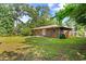 Backyard view of the home with a well-maintained lawn and mature trees at 1594 Pine Glen Cir, Decatur, GA 30035