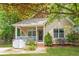 Charming bungalow with a covered porch, landscaped front yard and mature trees at 747 Dill Sw Ave, Atlanta, GA 30310