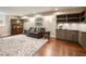 Finished basement includes a cozy living room with built-in bar and elegant decor at 1975 River Forest Drive, Marietta, GA 30068