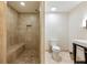 Modern bathroom features a walk-in shower, sleek toilet, and contemporary vanity at 1975 River Forest Drive, Marietta, GA 30068