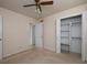 Bedroom with large closet and entry to hallway at 4135 Sunrise Trail, Atlanta, GA 30349