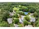 Community aerial view featuring the neighborhood pool and tennis courts, close to the well-maintained homes in the area at 2015 Samuel Close Ct, Alpharetta, GA 30009