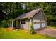Detached two-car garage featuring a porch, and a fenced yard at 20 Lisa Ct, Stockbridge, GA 30281