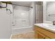 Bathroom with tub/shower combo, single sink vanity at 233 Oakridge Se Dr, Cartersville, GA 30121