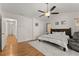 Spacious main bedroom with hardwood floors, vaulted ceiling, and natural light at 2605 Fort Apachee Trl, Dacula, GA 30019