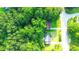 An aerial view showing the rooftops and surrounding green canopy of this wooded neighborhood at 1183 Iron Gate Blvd, Jonesboro, GA 30238