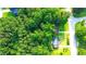 Expansive aerial view of a wooded lot with mature trees and a home, showcasing the property's privacy at 1183 Iron Gate Blvd, Jonesboro, GA 30238