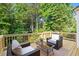 Outdoor deck with seating area, perfect for relaxing and enjoying the backyard view at 9310 Chapelwood Dr, Johns Creek, GA 30022