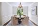 Inviting dining room with a stylish chandelier, area rug, and backyard views at 9310 Chapelwood Dr, Johns Creek, GA 30022