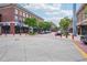 Commercial buildings with ample parking create an inviting street view at 1253 Caroline Ne St # 223, Atlanta, GA 30307
