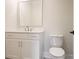 This bright bathroom features a white vanity with modern fixtures and a sleek mirror at 11 Brownson Ct, Acworth, GA 30101