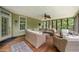 Cozy sunroom with wood floors and ample seating, perfect for relaxation and entertaining at 360 Glade Knoll Trail Trl, Fayetteville, GA 30215