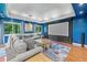 Entertainment haven: a sleek home theater with a large screen, comfortable seating, and ample natural light at 545 Matterhorn Way Way, Alpharetta, GA 30022