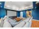 Spacious home theater with large screen, cozy seating, recessed lighting, and stylish decor accents at 545 Matterhorn Way Way, Alpharetta, GA 30022