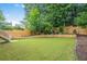 Expansive backyard featuring a wooden fence, lush greenery, and tiered landscaping for added privacy and natural beauty at 2493 Oostanaula Ne Dr, Brookhaven, GA 30319