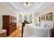 Spacious bedroom featuring hardwood floors, a tray ceiling, and large windows for natural light at 1012 Chestnut Creek Dr, Villa Rica, GA 30180