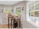 Dining area with a high-top table and windows with a pool view at 1012 Chestnut Creek Dr, Villa Rica, GA 30180