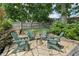 Backyard patio with stone base, and surrounded by four Adirondack chairs at 218 South Se Ave, Atlanta, GA 30315