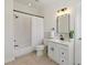 This bathroom has a shower over tub combination, and a large single sink vanity at 218 South Se Ave, Atlanta, GA 30315