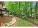 Scenic backyard with a stone pathway leading to a play area and lush landscaping at 4246 N Mountain Ne Rd, Marietta, GA 30066