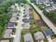 Aerial view of a suburban neighborhood showcasing a home with easy access to the community playground at 212 Jetta Cir, Mcdonough, GA 30253