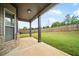Covered patio in backyard perfect for enjoying the outdoors with a well-manicured lawn at 212 Jetta Cir, Mcdonough, GA 30253