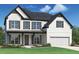 Charming two-story home with brick facade, black shutters, and manicured lawn at 6450 Pond View Dr, Cumming, GA 30028