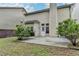 A backyard featuring a patio outside of a home with siding and a brick chimney at 2280 Copper Trail Ln, Buford, GA 30519