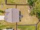 Aerial view showcasing the home's roof and expansive fenced backyard, providing privacy and space at 28 Rolling Rock Way, Dallas, GA 30157