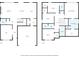 Two floor plans showing the layout of living spaces on one floor and the bedrooms on the other at 28 Rolling Rock Way, Dallas, GA 30157