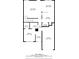 A view of the home's first floor plan showcasing the living room, kitchen, garage, and bedroom at 181 Ridgemont Rd, Canton, GA 30114