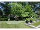 This backyard features an artificial putting green, play area, and lush landscaping at 204 Rumson Ne Rd, Atlanta, GA 30305