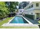Backyard with a swimming pool, spacious lawn, and lush greenery at 204 Rumson Ne Rd, Atlanta, GA 30305